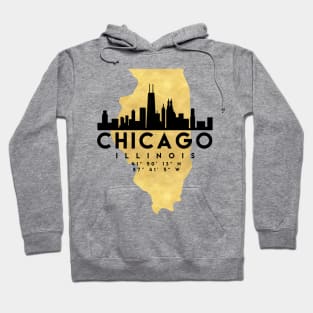 Chicago Illinois Skyline Map Art Hoodie